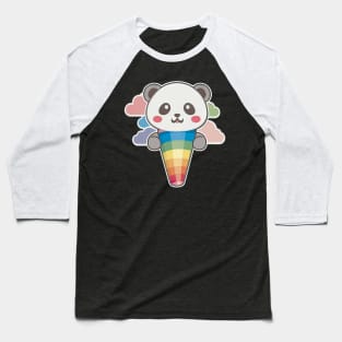 Cute Kawaii Panda Pride with rainbow ice con Baseball T-Shirt